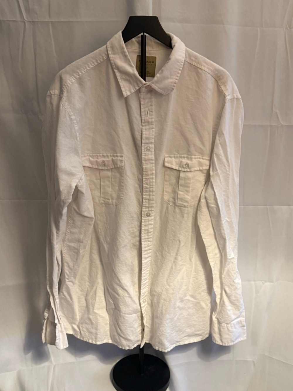 Sonoma White Men's Long Sleeve Button-Up Shirt